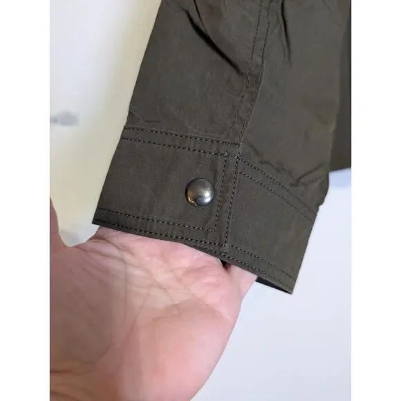 Madewell Waxed Cotton Barn Jacket Corduroy Collar Utility Coat Olive XL NWT - Picture 7 of 16